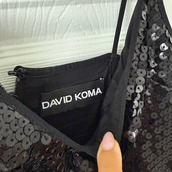 DAVID KOMA Sequined black mini Dress - Picture 6 of 7